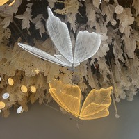 Décoration de plafond de mariage, lustre LED en forme de papillon, lumières de mariage en forme d'ailes de papillon