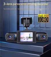 Caméra de tableau de bord 3 objectifs Full HD 1080P, vision nocturne, capteur G, enregistrement en boucle, installation facile, panoramique 360°, directement de l'usine