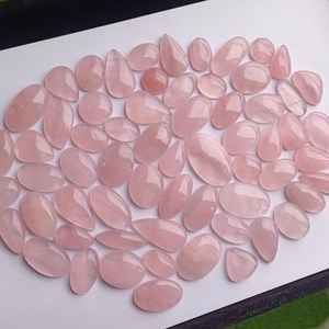 Lote de Cabujones de Cuarzo Rosa de Formas Mixtas, Gemas Naturales Sueltas para la Fabricación de Joyas, Exportador y Fabricante OEM de la India - Product Image 6