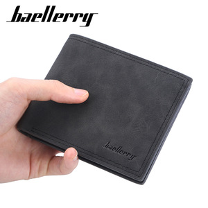 กระเป๋าสตางค์แบบสั้นสำหรับผู้ชายแบรนด์ Baellerry บางเฉียบ มีช่องใส่บัตรหลายช่อง แฟชั่นสีพื้น ใช้ได้ทุกวัน - Product Image 1