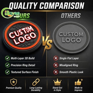 Patchs en silicone 3D thermocollants en caoutchouc souple, personnalisables avec logo, en PVC, pour chapeaux et sacs, en matériau durable - Product Image 2