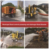 Abri de protection contre les inondations urbaines à châssis renforcé, dépliage rapide, supports de support, moteur diesel à haut débit, pompe 7.5