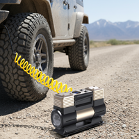 Compresseur d'air portable double cylindre 12V haute puissance 150W avec écran numérique LED, entrée Type-C 5V, kit d'urgence pour voiture et moto