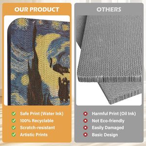 艺术猫抓板 壁挂式纸板猫抓板 现代设计 16.7x11x1 英寸 室内猫玩具 家具保护器 - Product Image 5