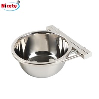 Bát Kim Loại Cho Chim Ăn Hạt Giống Treo Bát Cho Chó Thú Cưng Dung Tích Lớn Bằng Thép Không Gỉ Có Treo Cố Định