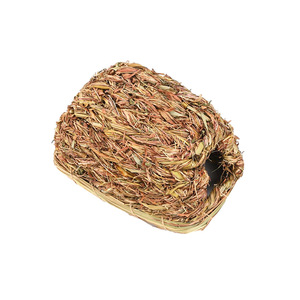 Casa Redonda de Paja Tejida para Mascotas, Nido de Hámster de Hierba, Estilo Rústico para las Cuatro Estaciones - Product Image 5