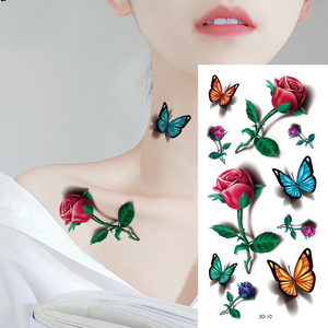 Trasferimento ad acqua finto Sexy tatuaggi farfalla 3d adesivi per decorazione del corpo delle donne - Product Image 1