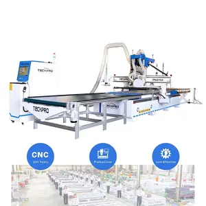 Automatic Loading Unloading Nesting Cnc Router With Drilling Labelling Center ATC Cnc