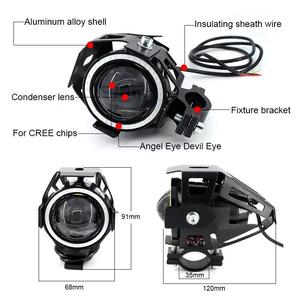 Racepro-faros de motocicleta con Ojos de Ángel y ojos del diablo, foco de conducción LED <span class=keywords><strong>U7</strong></span> - Product Image 4