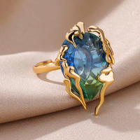 Nouvelle Bague Ajustable Plaqué Or 18K Style Vintage Luxe Léger pour Femme – Bijoux Tendance