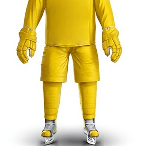 Uniforme de Hockey sobre Hielo Amarillo para Hombre LAPUS BURGUNDY, Impresión por Sublimación, Transpirable, 100% Poliéster, Equipo de Protección para Adultos - Product Image 5