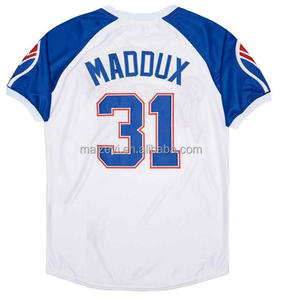 Maillot de baseball de meilleure qualité cousu sur mesure #31 Maddux American Throwback épais - Product Image 4