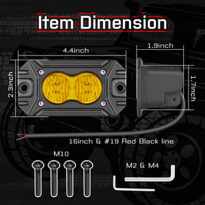 Feux LED encastrés 12V 3 pouces 40W, projecteurs LED 3 pouces avec lentille jaune, étanches 3000K pour UTV et VTT - Product Image 2
