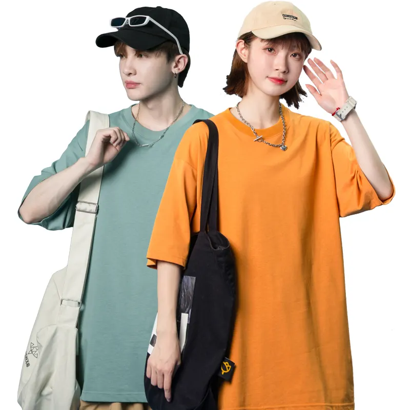 Summer Apparel Design Services Solid Color Loose Cotton Custom Print Casual Unisex Graphic Compression Clothes Men T-Shirt