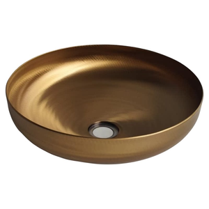 Lavabo de comptoir en acier inoxydable 304, pour villa, gîte, maternelle, <span class=keywords><strong>petit</strong></span> lavabo pour se laver les mains, rond épaissi, couleur or - Product Image 4
