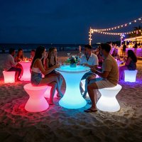 Ensemble de tables de bar LED étanches certifiées CE LVD, tables de cocktail lumineuses RGB pour les fêtes sur la plage, les mariages, les événements, la location |   Usine