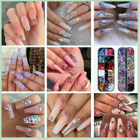 Perlengkapan Latihan Kuku Akrilik Profesional 58pcs 42 Warna dengan Lampu UV, Bor, Glitter, Set Latihan Kuku Tangan untuk Pemula, Penggunaan DIY