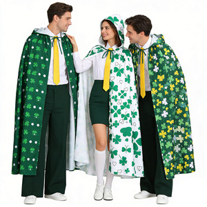 Yi Xiaoyi Capa con Capucha para el Día de San Patricio, Disfraz Unisex para Adultos, Estampado de Trébol Verde, Atuendo para Fiesta, Invierno 2025 - Product Image 5