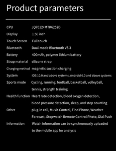 Bw16plus Sim Thẻ Thông Minh Đồng hồ máy ảnh IP67 không thấm nước TFT hiển thị BT cuộc gọi âm nhạc nhịp tim máu Oxy màn hình trả lời cuộc gọi - Product Image 6