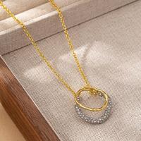 Collier pendentif double cercle en laiton plaqué or et argent unique et personnalisé, bijoux de créateur de mode, fabrication en usine