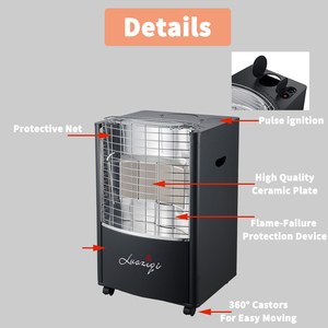 Calentador Portátil de Cerámica Infrarroja de Alta Calidad con Protección Contra Sobrecalentamiento, Seguridad Antivuelco, Iluminación para Exteriores y Dormitorios, Ahorro de Energía - Product Image 1