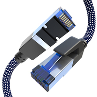 Cable de Conexión Ethernet Cat8 RJ45 LSZH Sin Halógenos, 1m, Longitud Personalizable, Conductor de Cobre Puro, Certificado ISO9001, CE/ROHS
