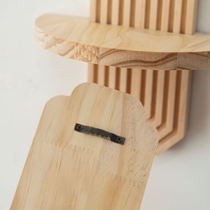 Wooden <b>Wall</b> Mounted Shelf Irregular Shape Natural Wood Color Home Decor <b>Display</b> Rack For Plant And Candle - Product Image 3