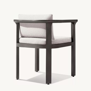 Ensemble de salle à manger moderne en aluminium, chaises et table de salle à manger d'extérieur pour cour, villa, hôtel, appartement, patio, salle à manger de jardin en métal durable - Product Image 5