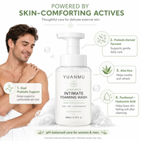 Nettoyant intime hydratant pour homme et femme, formule à base d'aloe vera et de probiotiques doubles, contrôle des odeurs, pH équilibré
