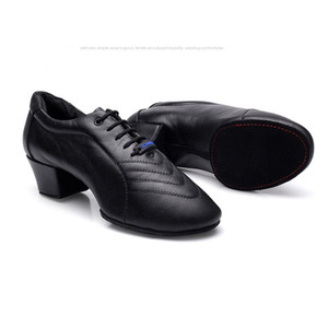 Zapatos <span class=keywords><strong>de</strong></span> <span class=keywords><strong>baile</strong></span> latino <span class=keywords><strong>de</strong></span> tacón bajo para hombre, zapatos <span class=keywords><strong>de</strong></span> entrenamiento <span class=keywords><strong>de</strong></span> <span class=keywords><strong>baile</strong></span> moderno <span class=keywords><strong>de</strong></span> piel <span class=keywords><strong>de</strong></span> vaca auténtica con tacón <span class=keywords><strong>de</strong></span> 4,5 cm, talla europea 39-45 - Product Image 6