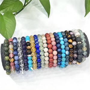 8mm Natural Round Polish Blue Aventurine <strong>Healing</strong> <strong>Crystal</strong> Beads Semi-Precious Gemstone Stretch <strong>Bracelets</strong> for Unisex - Product Image 5