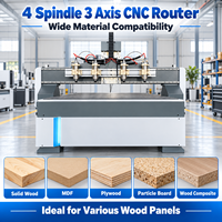 Routeur CNC multi-broches haute précision 4, 6, 8 axes 1325 pour la production de meubles en bois