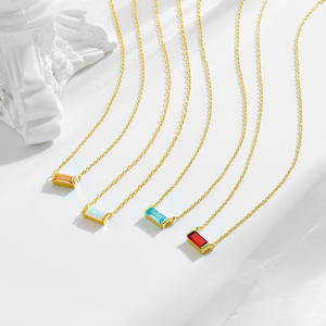 큐빅 지르코니아 골드 도금 보석 문 펜던트 목걸이 여자를위한 선물 925 스털링 실버 탄생석 목걸이 - Product Image 5