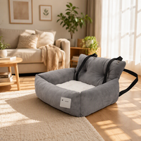 Siège rehausseur de luxe pour animaux de compagnie, carré, en coton, réglable, portable, chaud, tendance, avec ceinture, pour chien et chat, idéal pour l'extérieur et la voiture - Vente chaude