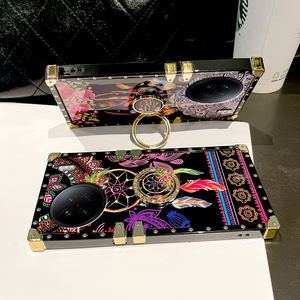 Étui de téléphone carré de style ethnique rétro pour VIVO S16E V27E S10R V23E X90 <span class=keywords><strong>Pro</strong></span> Y77 Y35 Y22 Y02S T1 Y75, coque vintage bohème avec anneau - Product Image 5