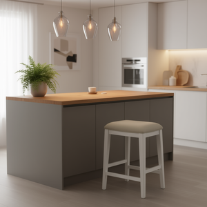 Sedia da pranzo Sasha con schienale alto, 17 pollici, con struttura in legno bianco e seduta imbottita, design moderno per l'arredamento domestico - Product Image 2
