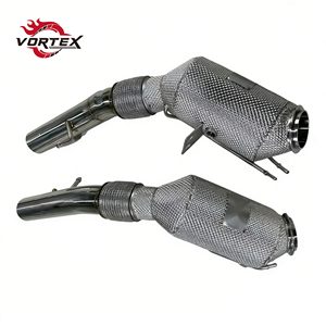 304กระแสน้ำวนไหลสูงท่อลงมาสำหรับมาเซราติแกรนเทอร์โม3.0T V6 2018-2023ด้วยแผงกันความร้อนไม่ตรวจสอบไฟเครื่องยนต์ - Product Image 1