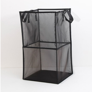 Logo personalizzato di Grande capacità cesti per la biancheria pieghevole vestiti sporchi sacchetto pieghevole 2 vano cesto della biancheria netto - Product Image 1