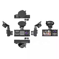 Cámara de salpicadero Dvr automática, grabadora de vídeo frontal y trasera, visión nocturna, 1080P, caja negra, 3 lentes, 2,0 pulgadas, 24H