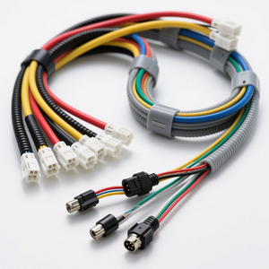 Harnais de câblage industriel personnalisé OEM avec connecteurs multipolaires et gaine de protection ondulée - Product Image 1