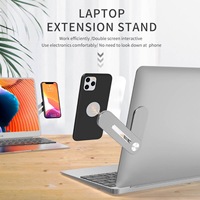 Support d'ordinateur portable portable pliable en alliage d'aluminium avec support magnétique pour Macbook Matebook iPhone Samsung téléphones portables utilisés sur le bureau