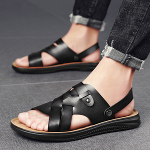 Sandalias informales de 2 usos para hombre, zapatos de playa antideslizantes con parte inferior suave, calzado de verano de talla grande - Product Image 1