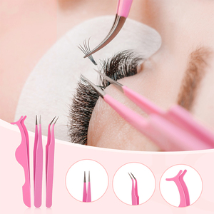 Iconsign-kit de herramientas de extensión de pestañas, conjunto portátil de extensiones de pestañas de color rosa - Product Image 3