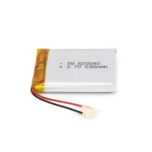 충전식 lipo 배터리 603040 650mah 3.7v 폴리머 배터리