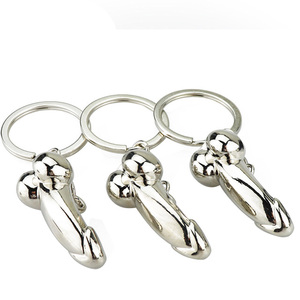 Mini porte-clés génital masculin créatif pendentif souvenir amusant avec logo personnalisé en alliage durable - Product Image 1