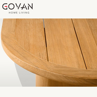 Table basse rectangulaire d'extérieur de la collection Teak avec finition résistante aux UV et imperméable pour hôtels de luxe et salons