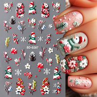 Autocollants 5D en relief pour nail art, motifs floraux élégants et colorés, papillons roses, sliders pour ongles, pétales blancs, décalcomanies de manucure