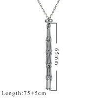 Pendentif en maille d'acier inoxydable électroplaqué avec chaîne tressée à nœuds de bambou pour la fabrication de bijoux en pierres naturelles DIY