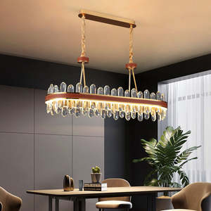 Lámpara moderna de doble capa, iluminación de dormitorio, anillo de lujo dorado vivo, luz colgante de cristal - Product Image 2