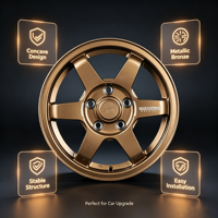 Rines de Aleación Forjada Nuevos Estilo Bronce de 17 Pulgadas con Diseño Cóncavo de Alto Rendimiento para Autos de Pasajeros